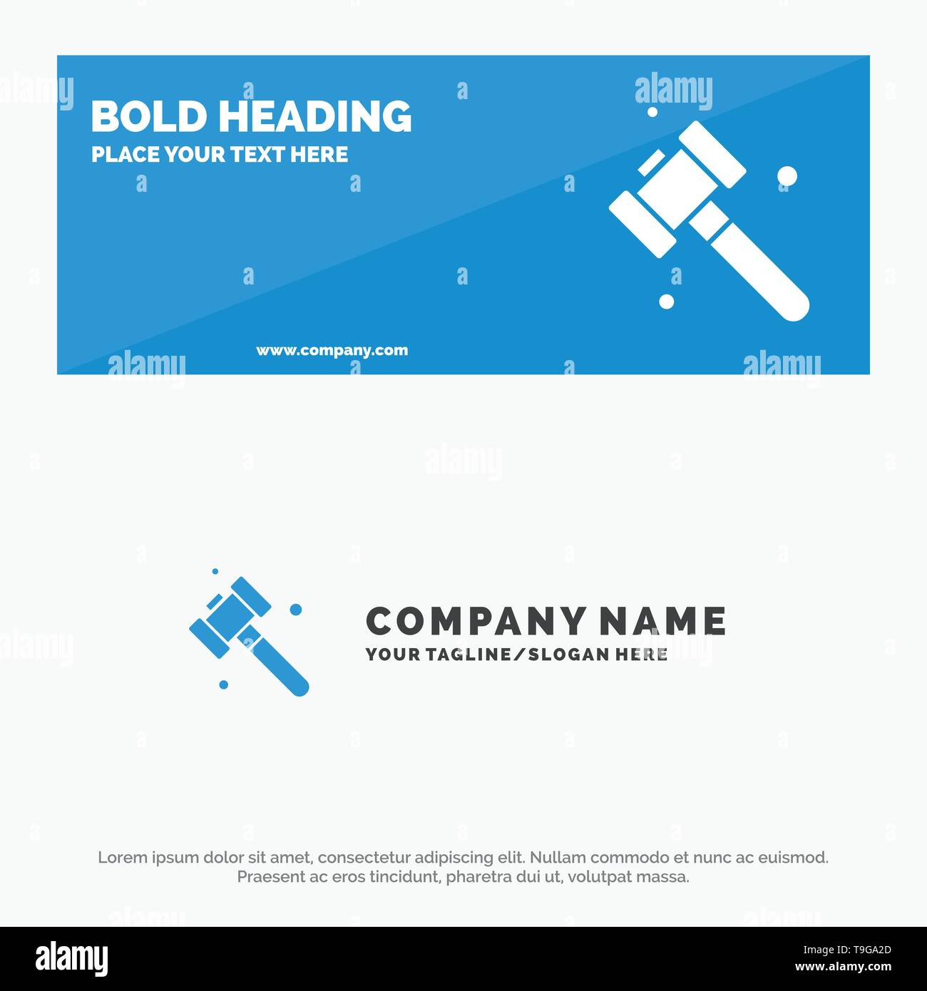 Construction Hammer Tool Solid Icon Website Banner And Business