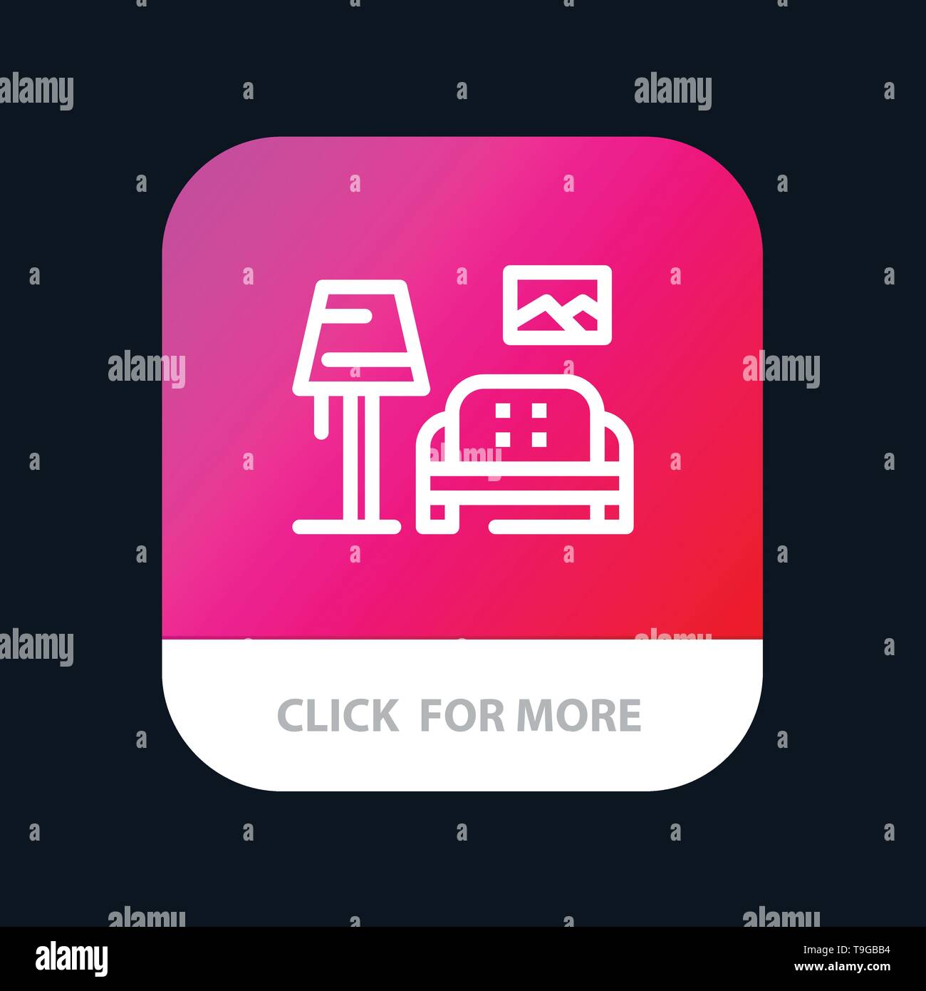 Lump, Room, Sofa, Gallery Mobile App Button. Android and IOS Line