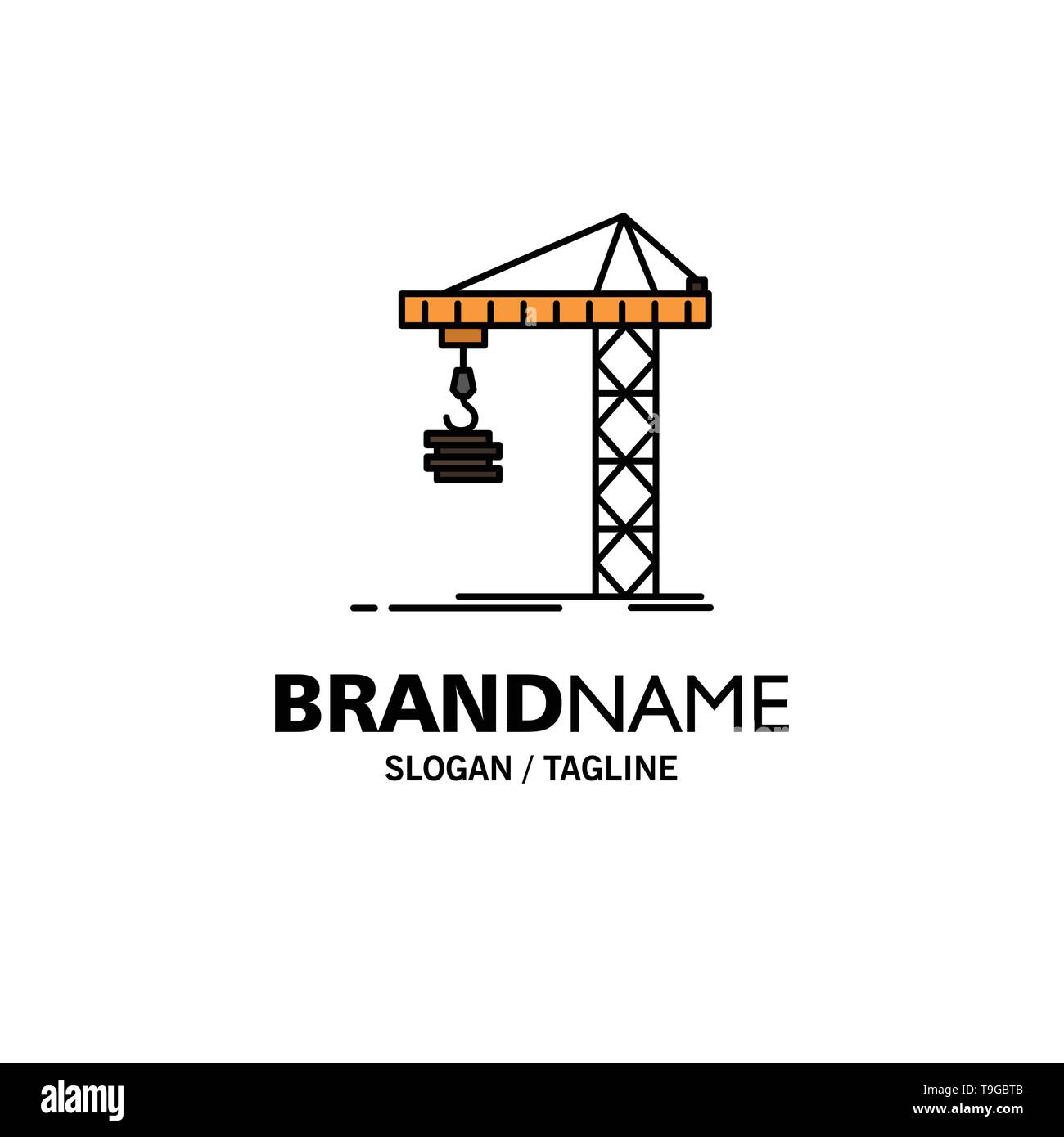 Crane, Building, Construction, Constructing, Tower Business Logo Template.  Flat Color Stock Vector Image & Art - Alamy