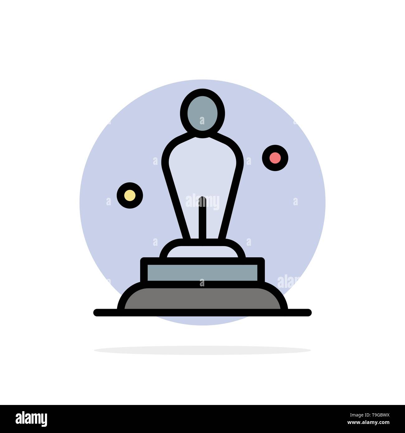 Academy, Award, Oscar, Statue, Trophy Abstract Circle Background Flat color Icon Stock Vector