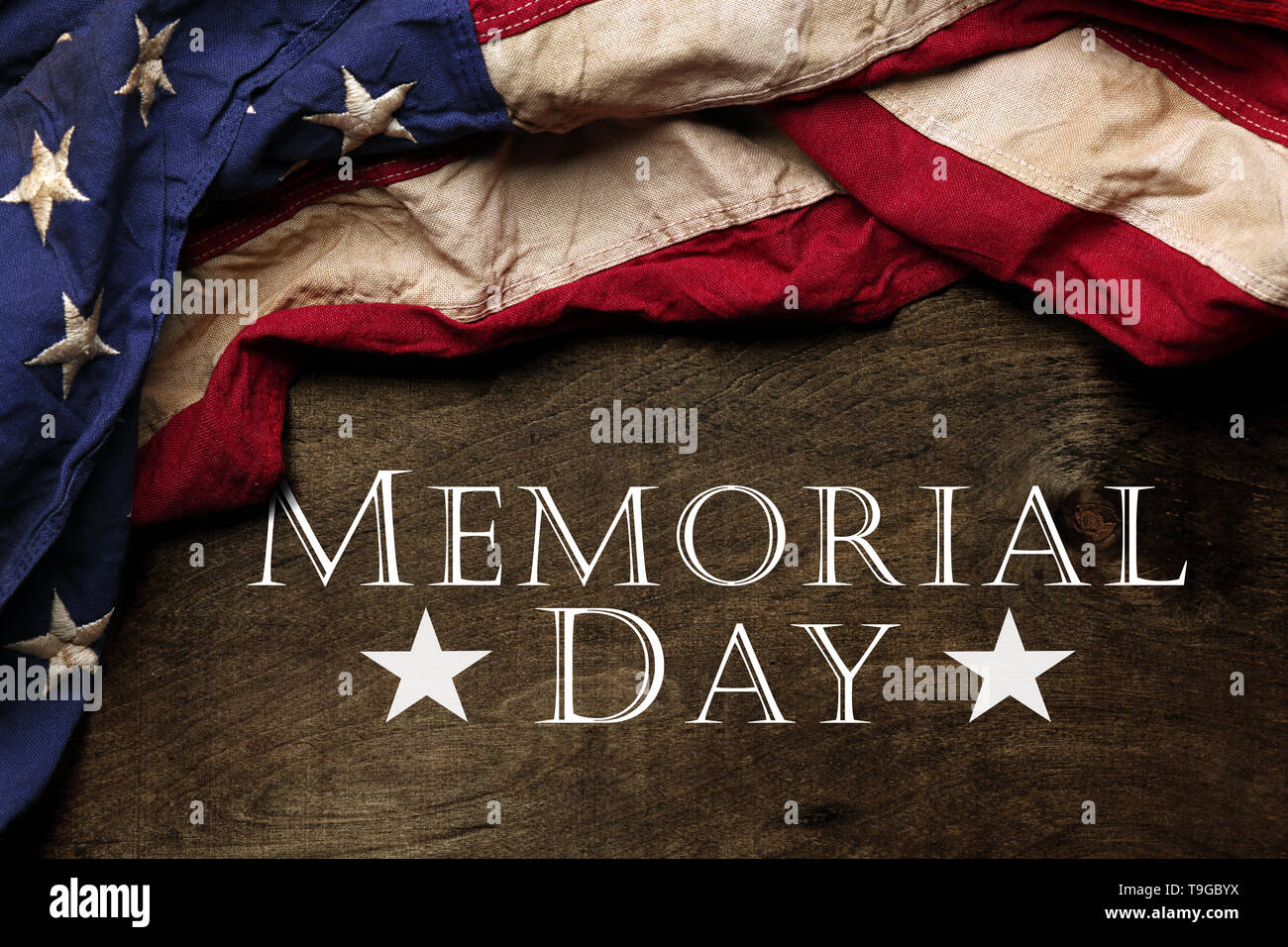 Old American flag background for Memorial Day Stock Photo - Alamy
