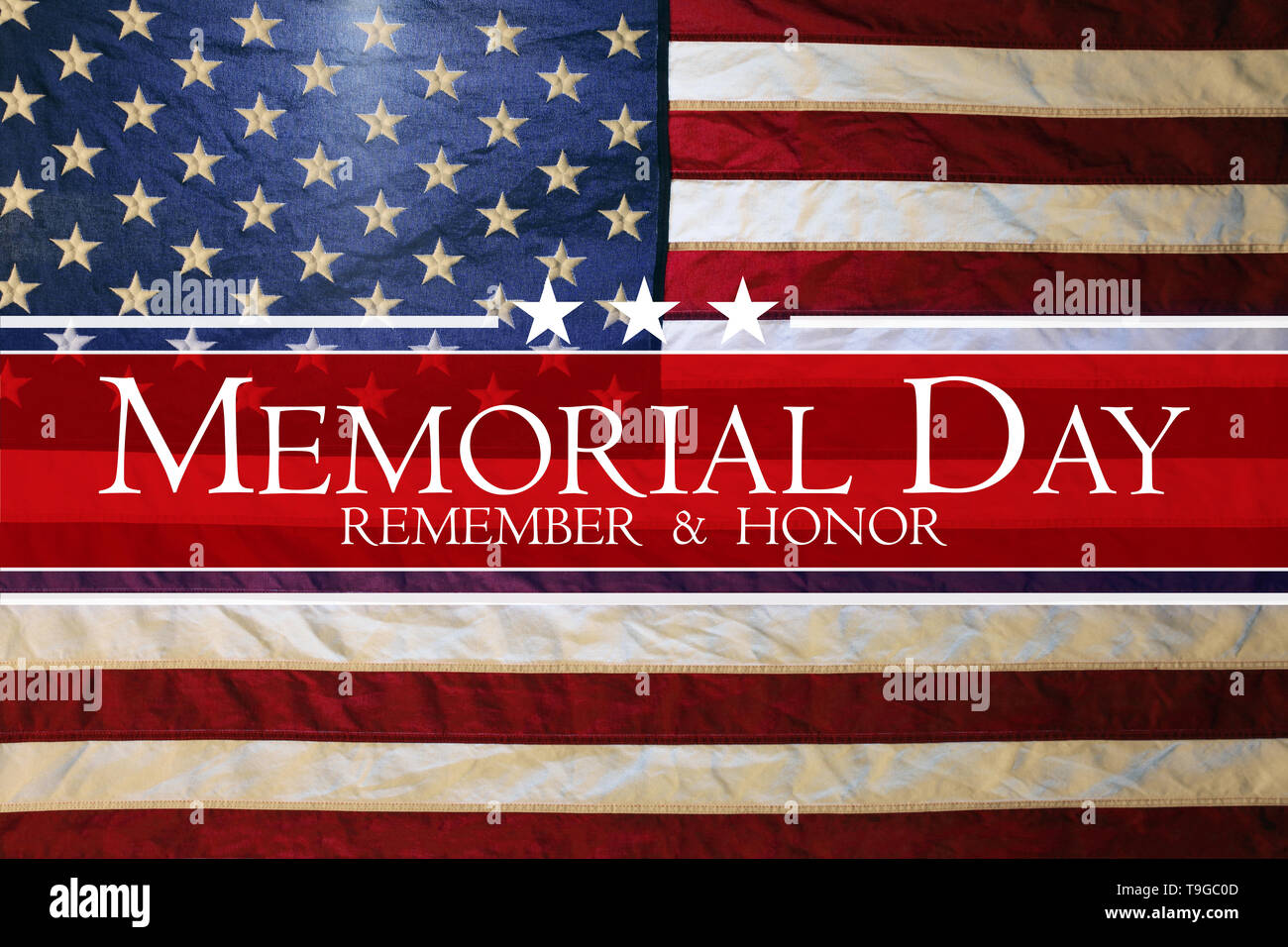 American flag Memorial day background Stock Photo
