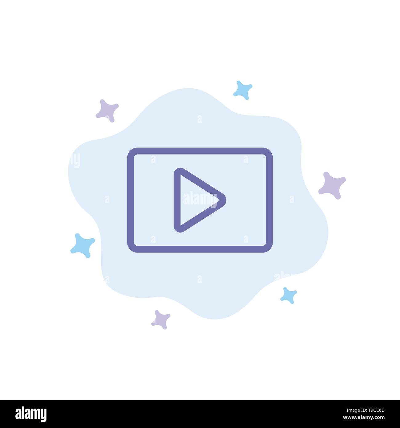 Youtube Paly Video Player Blue Icon On Abstract Cloud Background Stock Vector Image Art Alamy