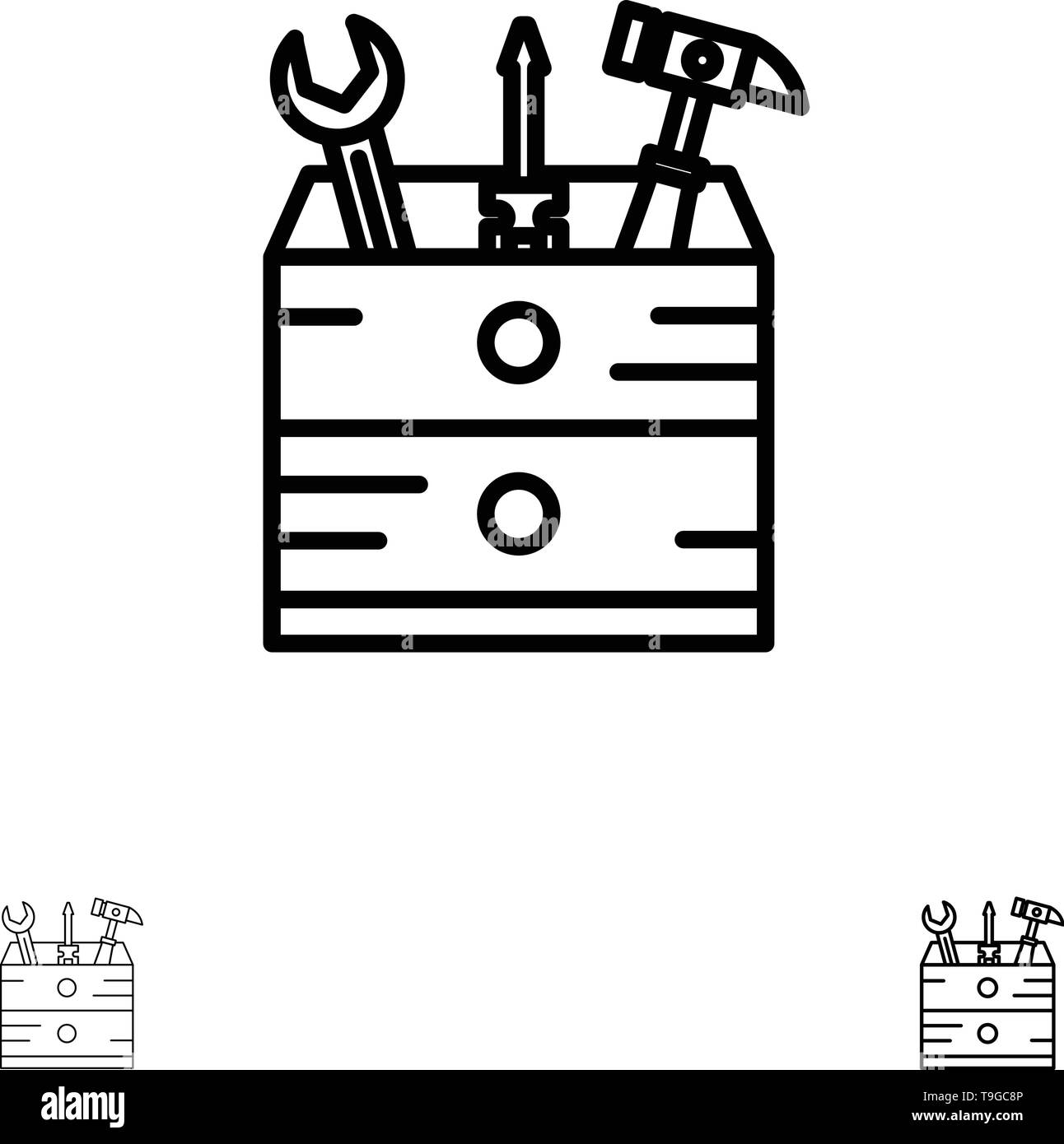 Tool box kit set background Stock Vector Images - Alamy