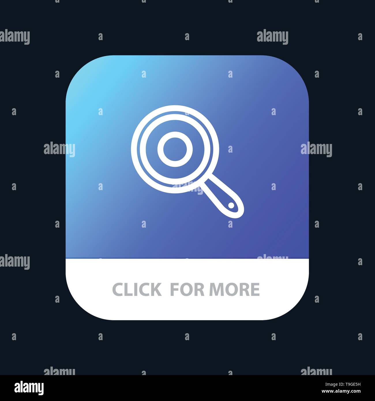 Pan, Frying, Kitchen, Griddle Mobile App Button. Android and IOS Line