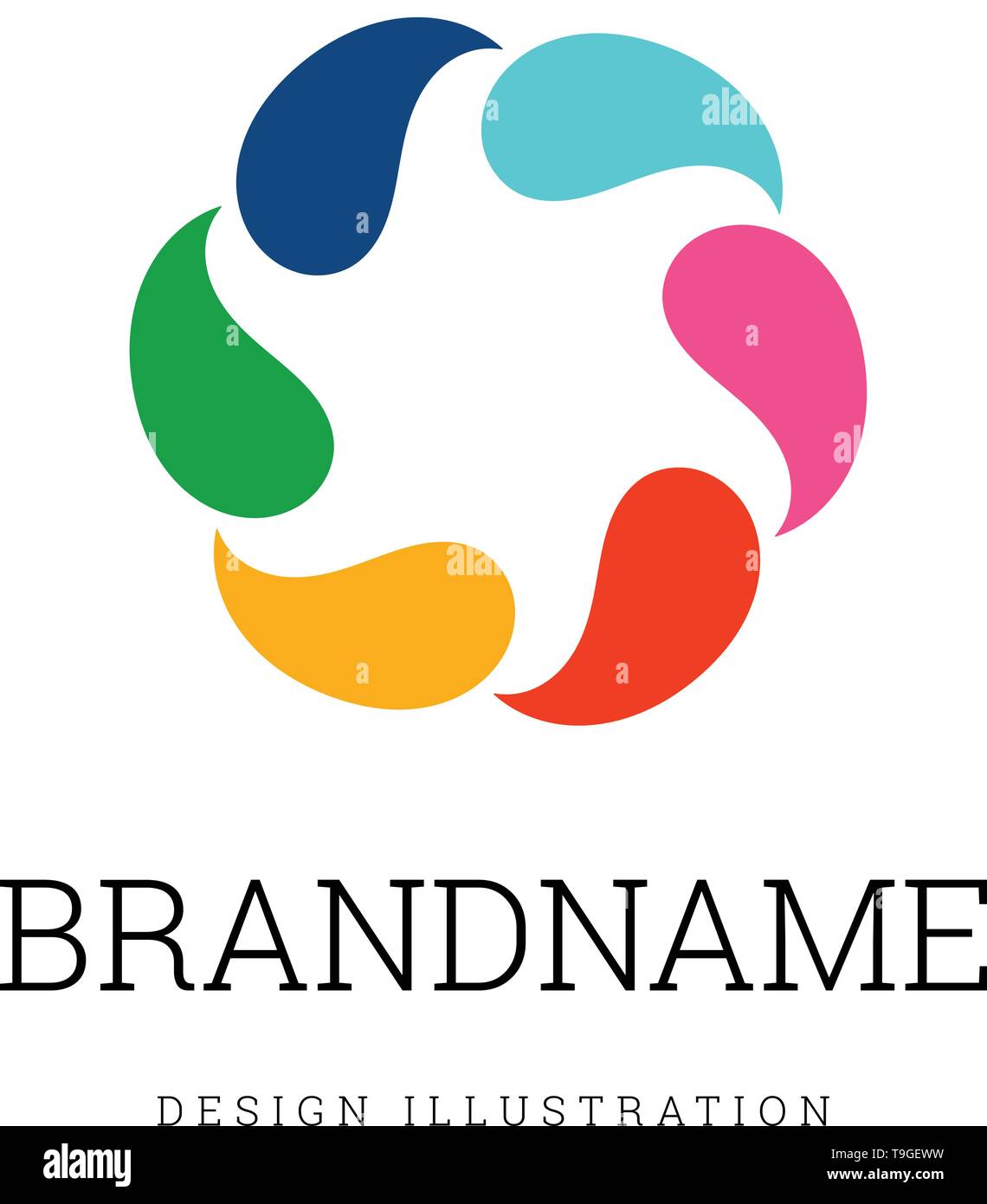 Round Logo Sample Design Vector Illustration On White Stock Vector Image Art Alamy