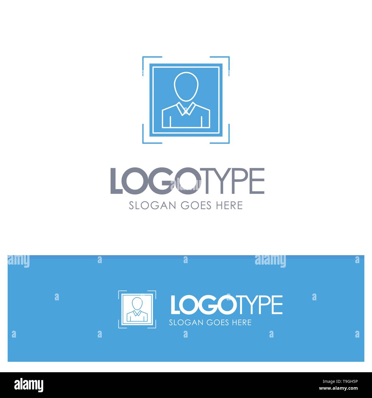 User, User ID, Id, Profile Image Blue Solid Logo with place for tagline Stock Vector