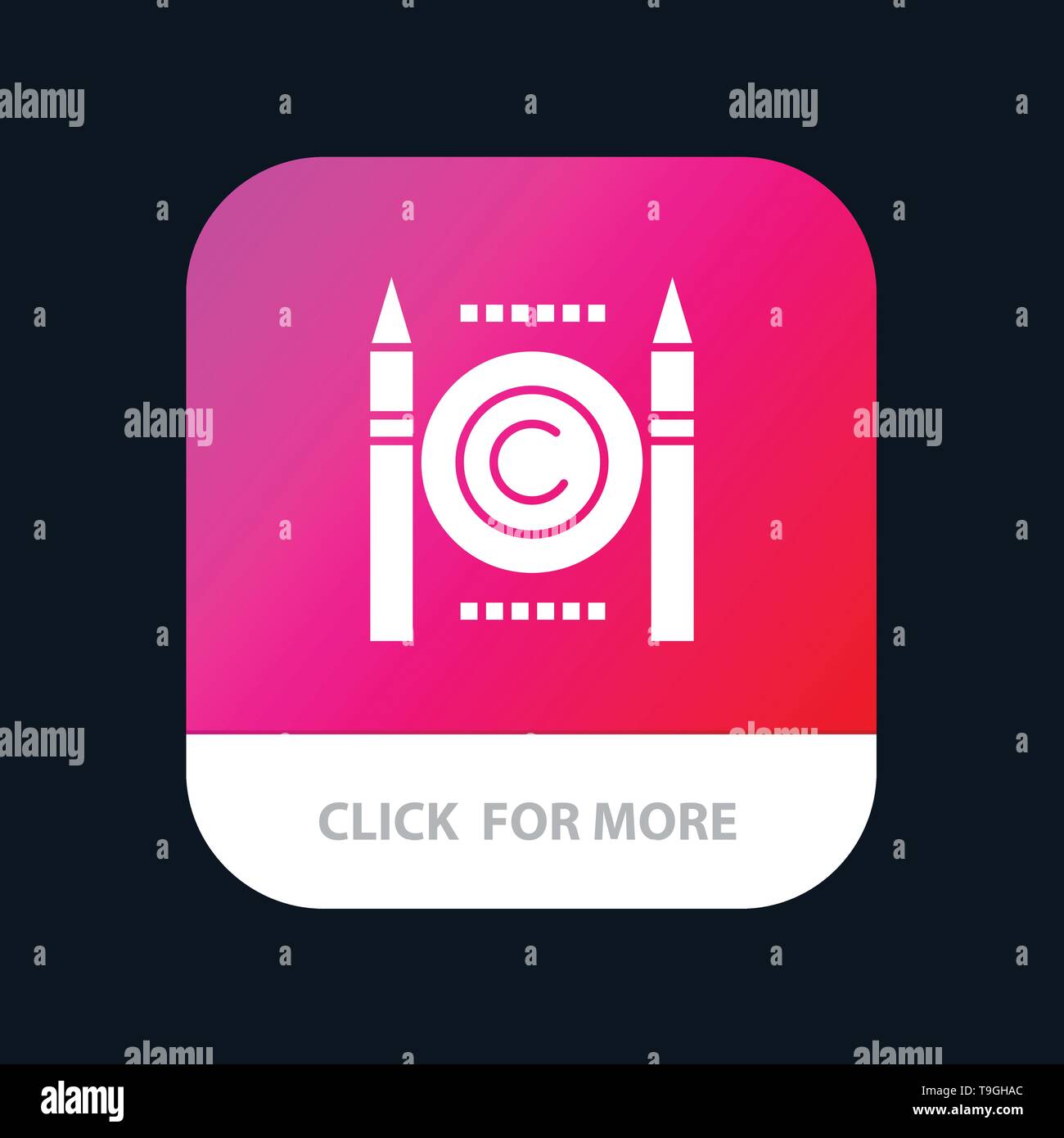 Business, Conflict, Copyright, Digital Mobile App Button. Android and IOS Glyph Version Stock Vector