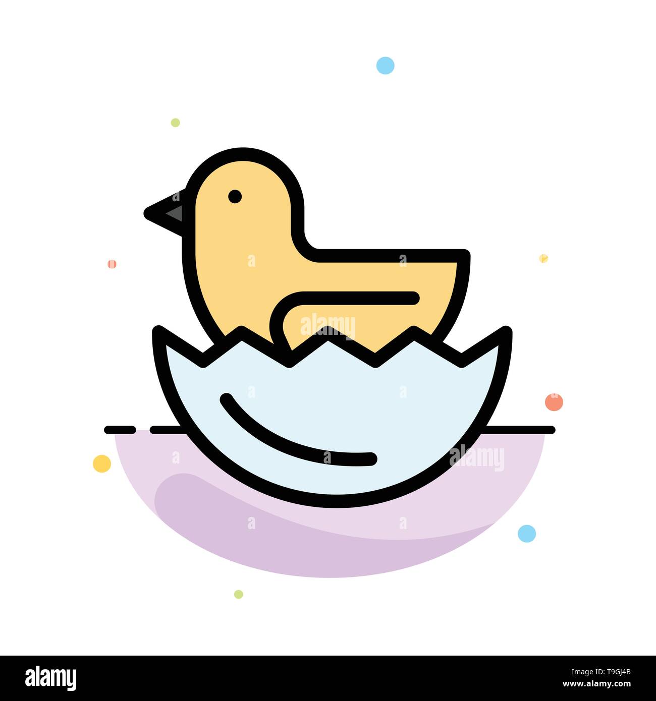 Duck, Egg, Easter Abstract Flat Color Icon Template Stock Vector Image