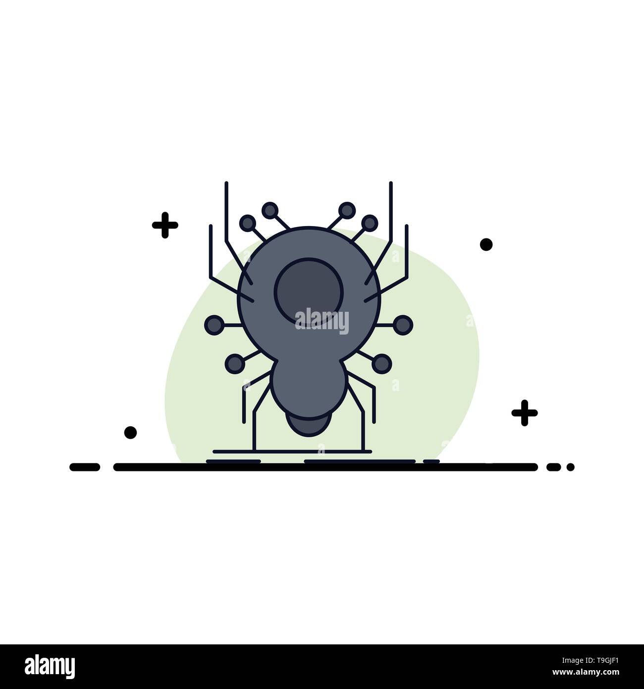 Bug, insect, spider, virus, App Flat Color Icon Vector Stock Vector