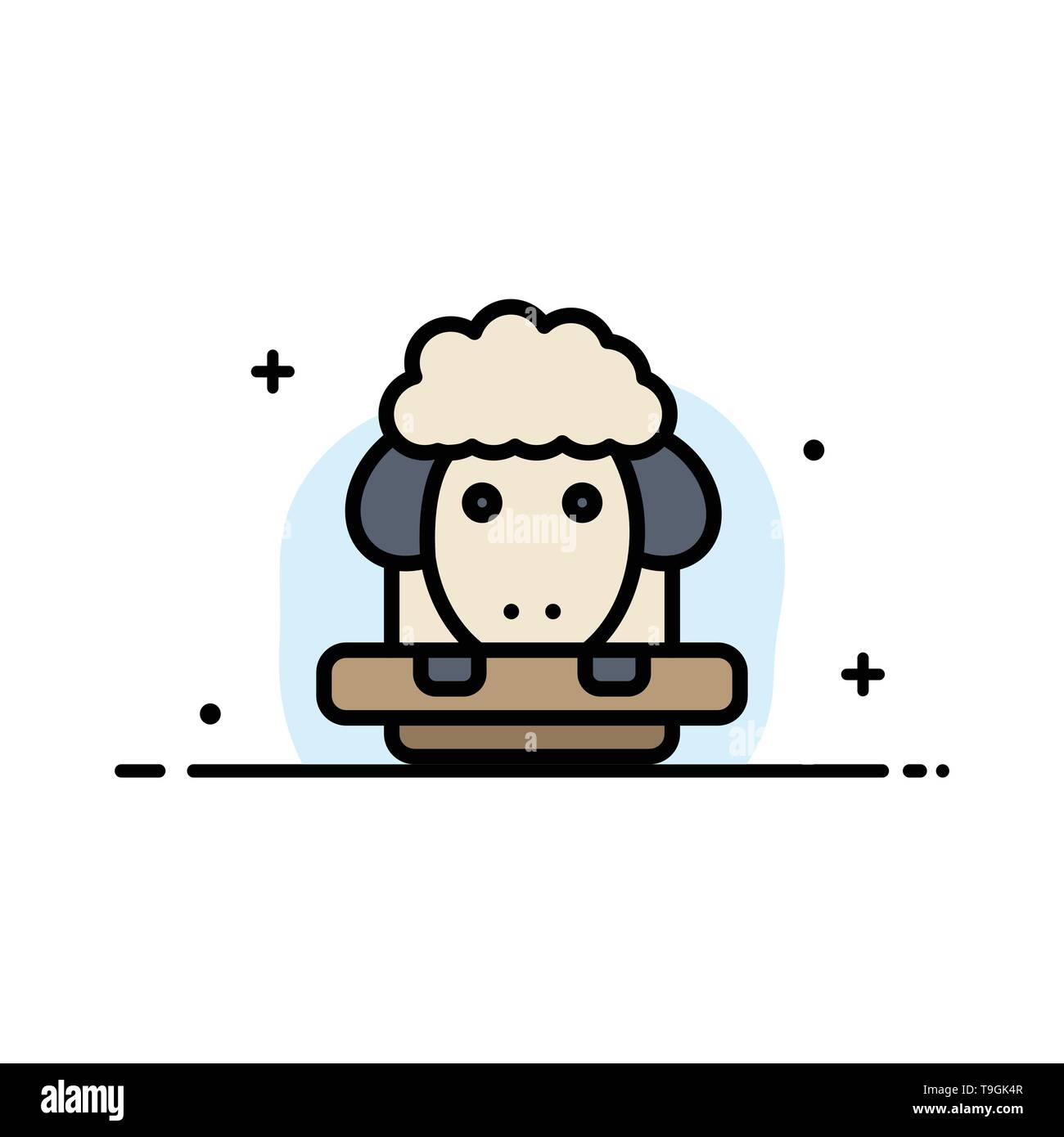 Easter, Lamb, Sheep, Spring Business Flat Line Filled Icon Vector