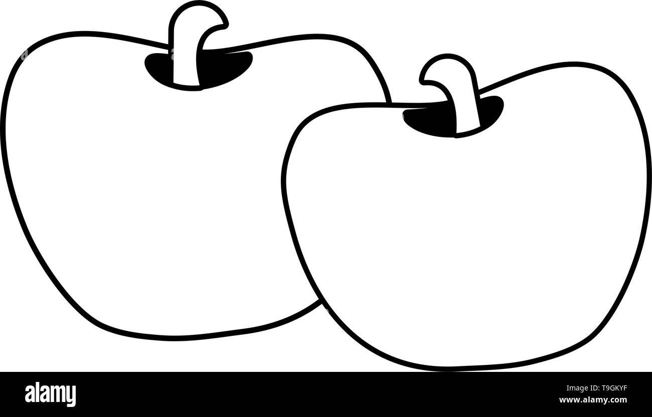 sweet apples cartoon vector illustration graphic design Stock Vector