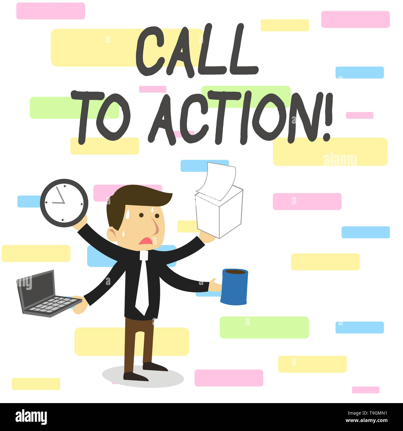 Conceptual hand writing showing Call To Action. Concept meaning exhortation do something in order achieve aim with problem Stock Photo