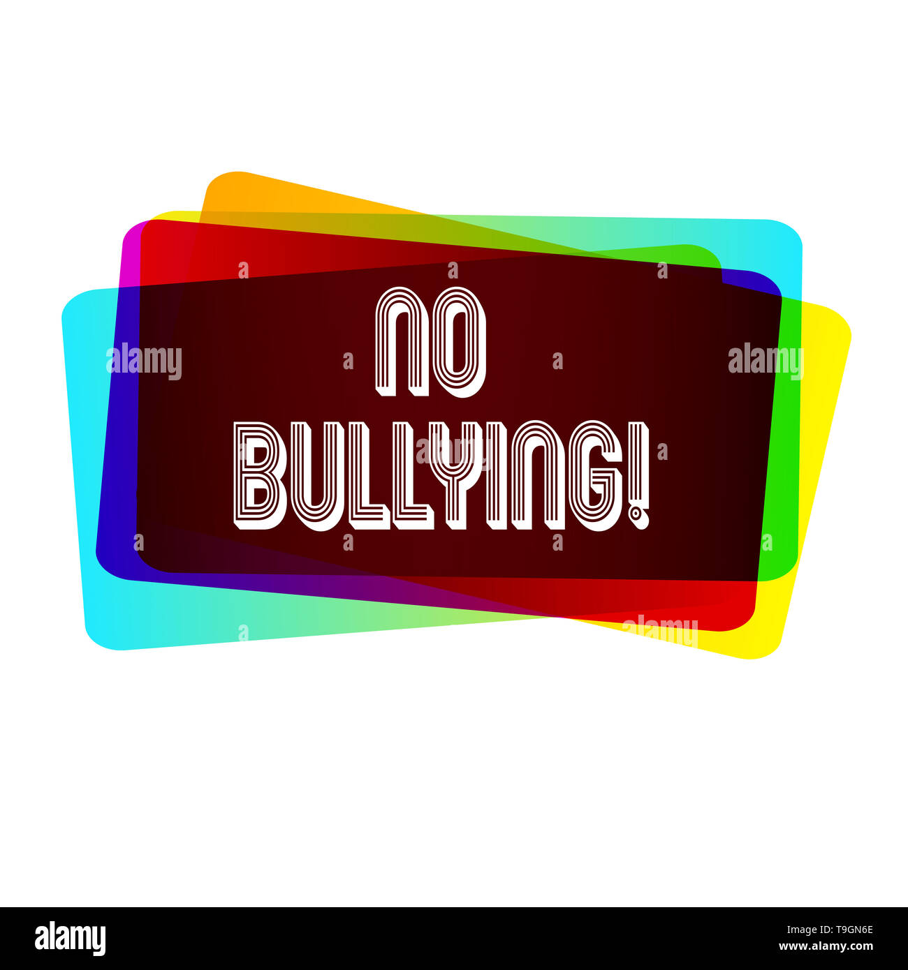 Text sign showing No Bullying. Business photo showcasing stop aggressive behavior among children power imbalance Stock Photo