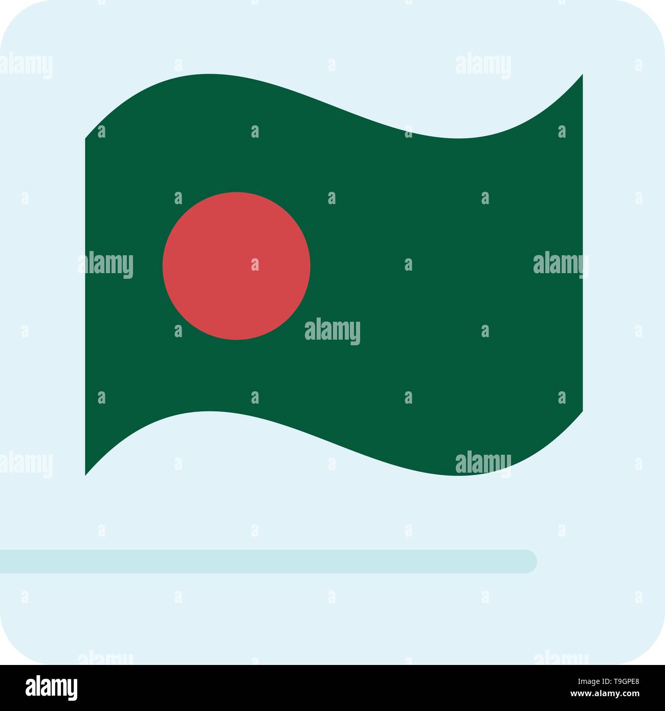 Bangladesh Flag Asian Bangla Flat Color Icon Vector Icon