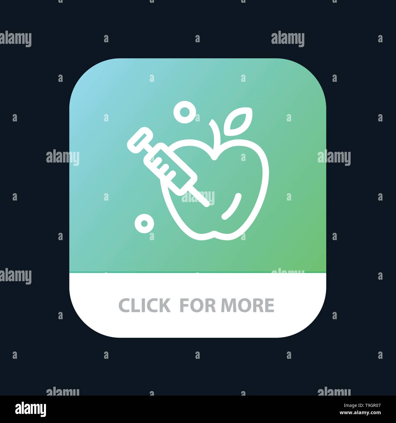 Apple, Gravity, Science Mobile App Button. Android and IOS Line Version