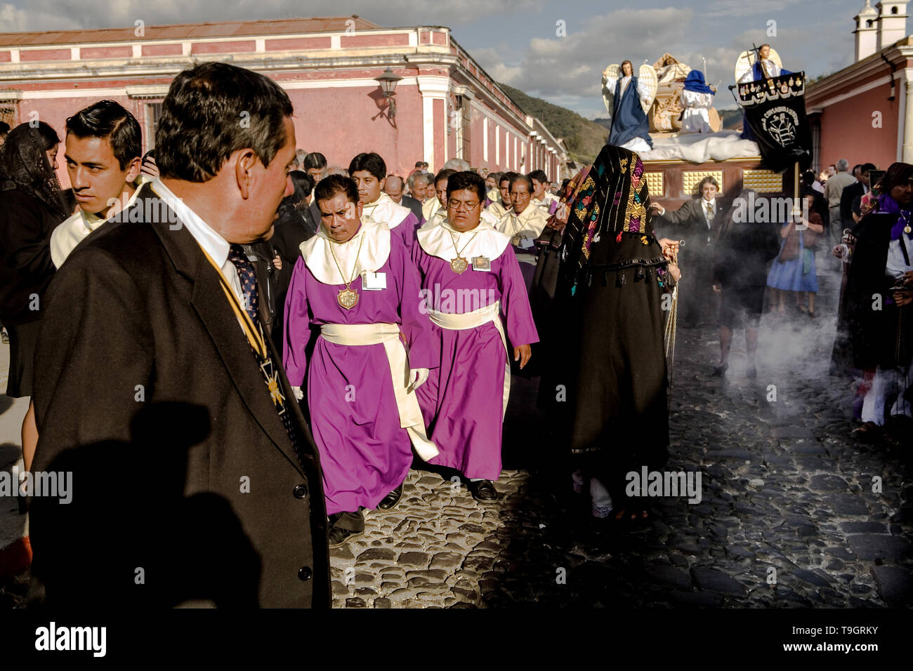 Catholic Procession, Antigua Guatemala Stock Photo