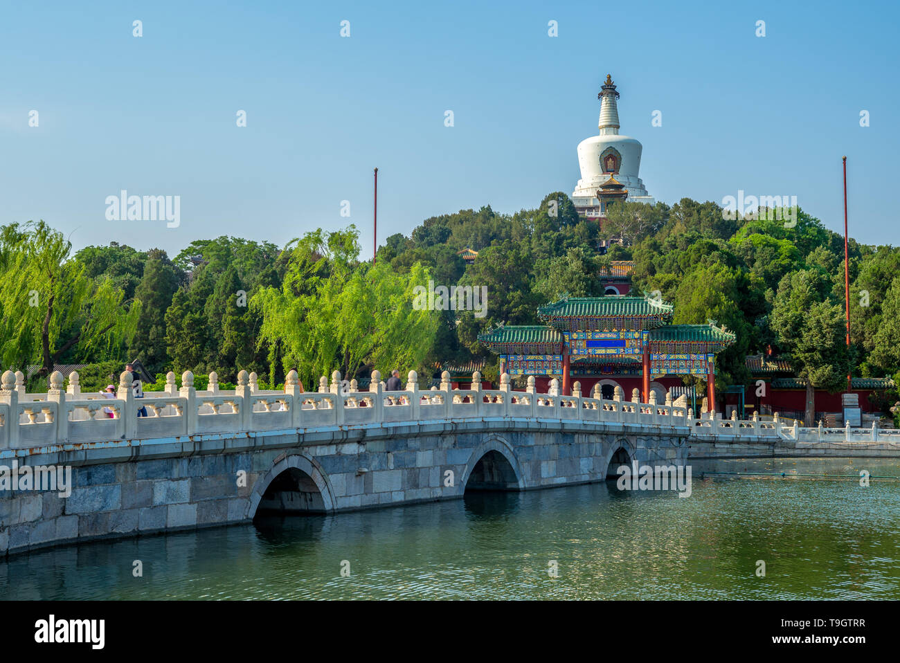 white pagoda of Beihai Park in Beijing, China Stock Photo