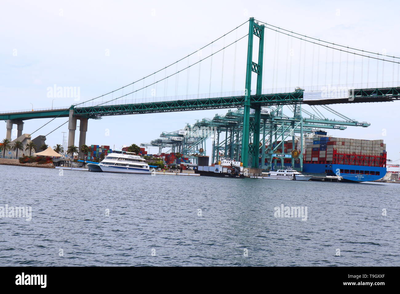 view of San Pedro, the Port of Los Angeles, California Stock Photo