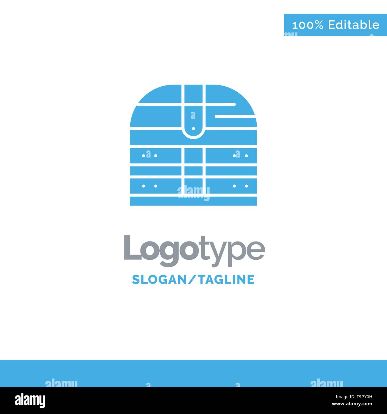 Box, Money, Ireland, Security Blue Solid Logo Template. Place for