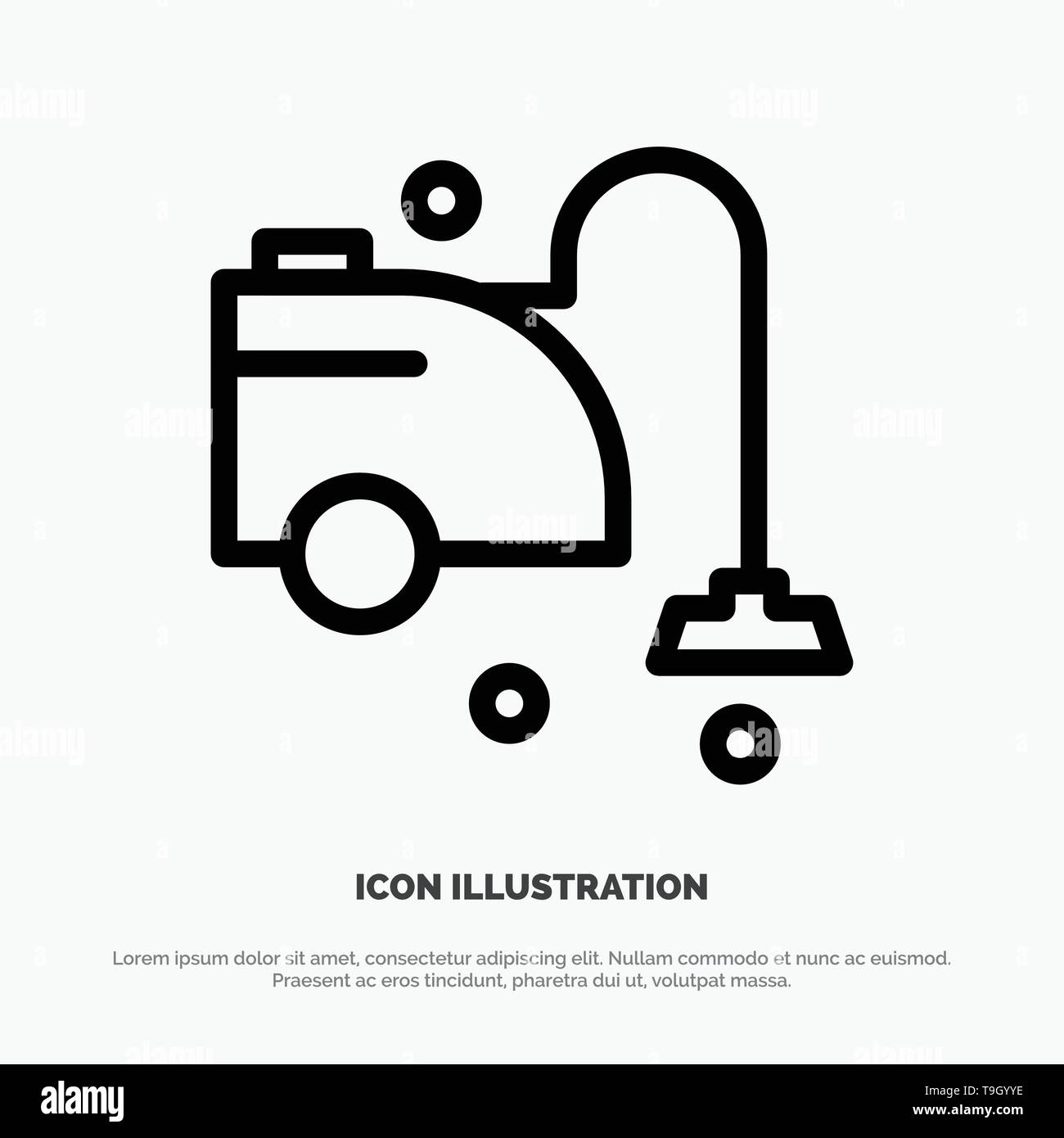 Clean, Cleaner, Cleaning, Vacuum Line Icon Vector Stock Vector Image