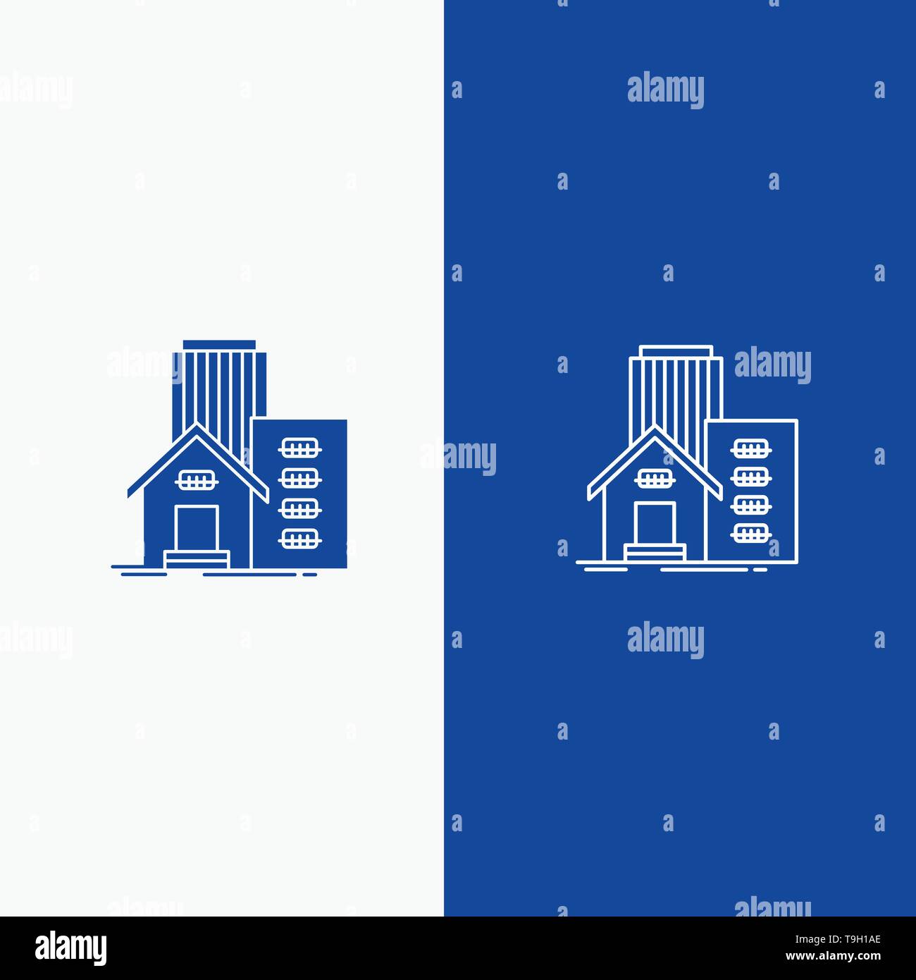Building Estate Real Apartment Office Line And Glyph Solid