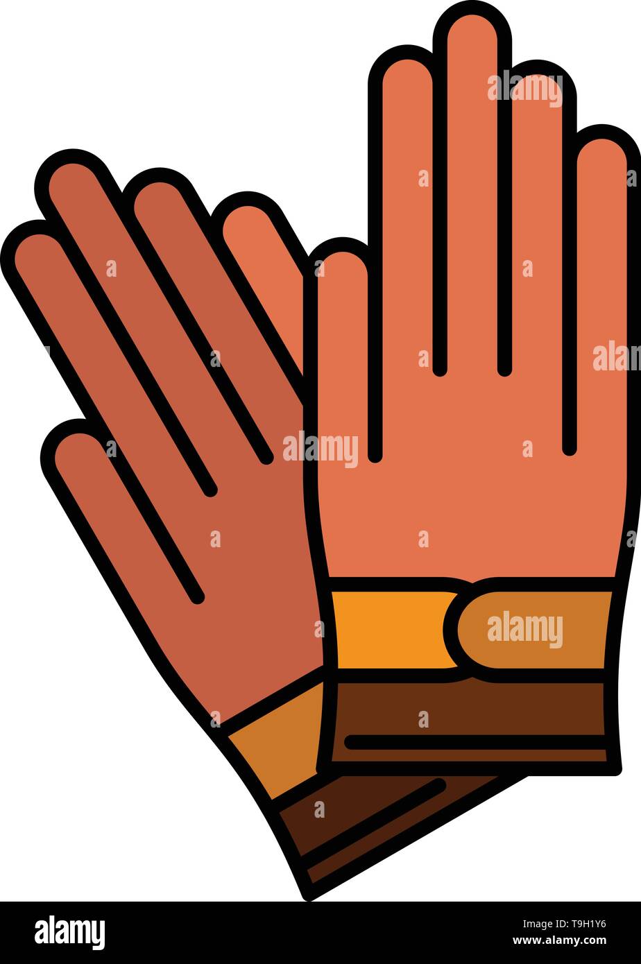 Gloves Building Construction Repair Flat Color Icon Vector