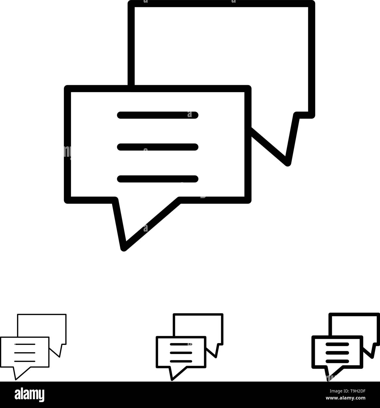 Bubbles, Chat, Customer, Discuss, Group Bold and thin black line icon