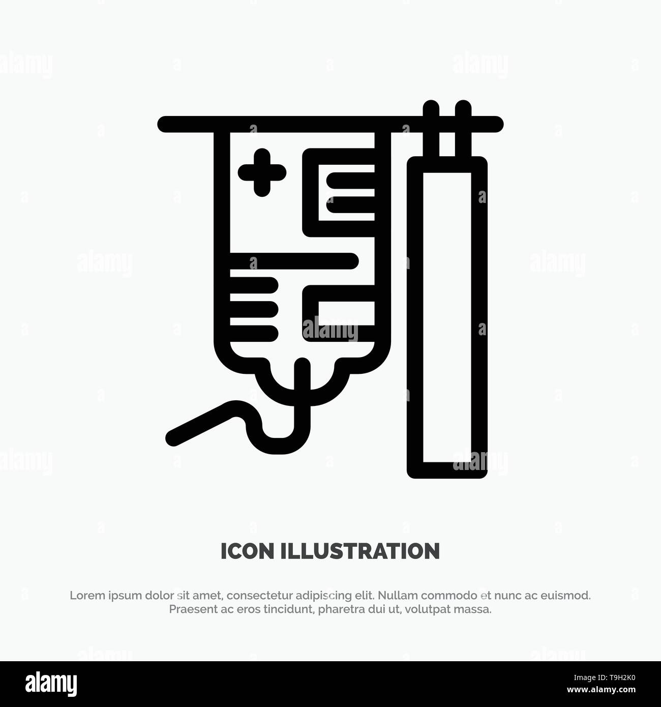 Drip, Hospital, Medical, Treatment Vector Line Icon Stock Vector Image