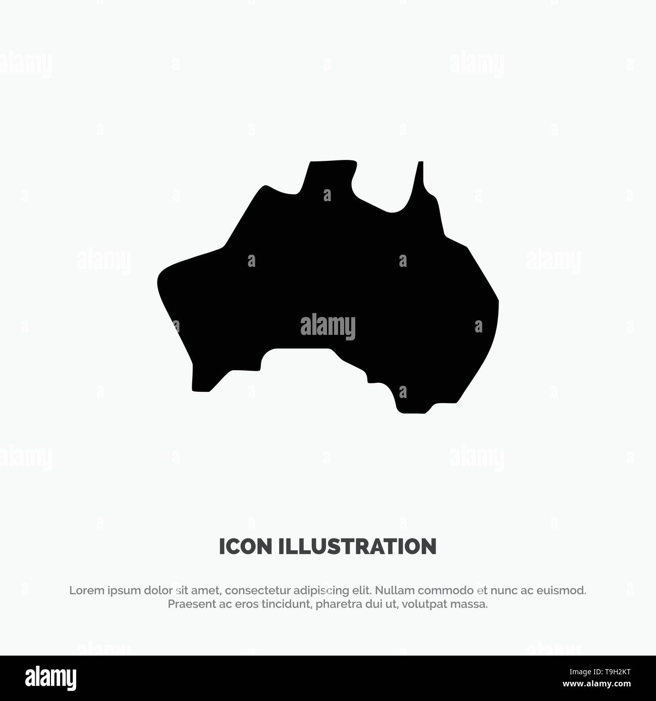 Australian, Country, Location, Map, Travel solid Glyph Icon vector Stock Vector