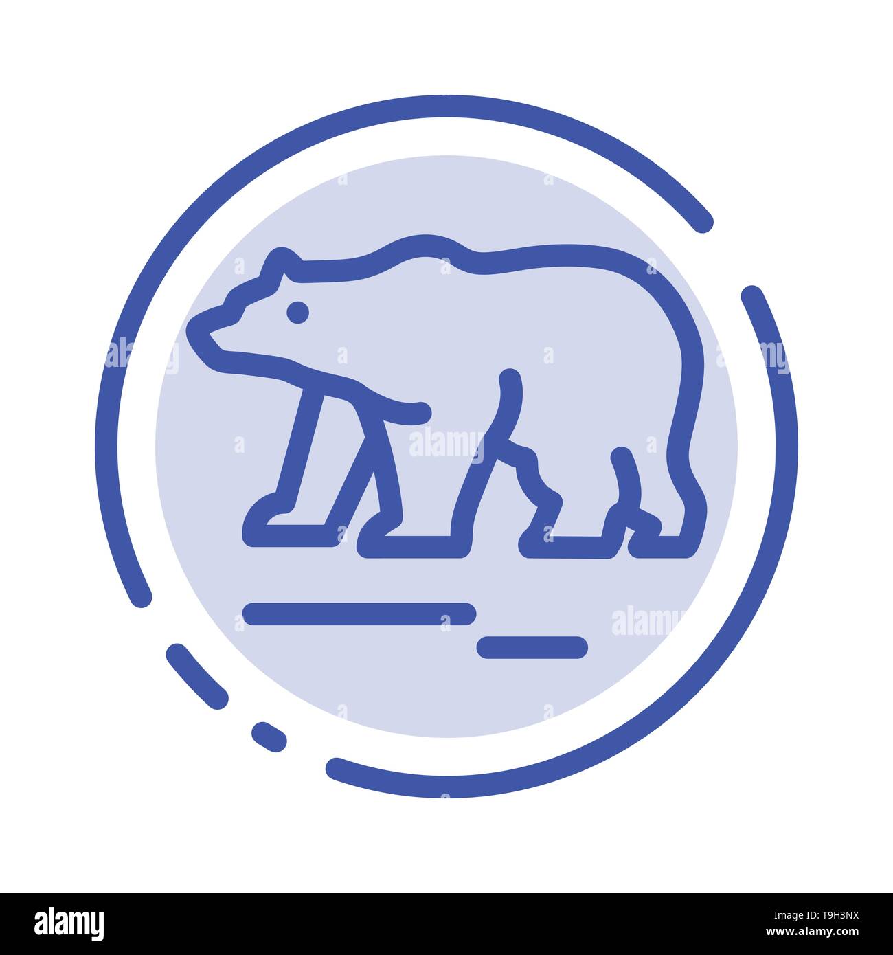 Animal, Bear, Polar, Canada Blue Dotted Line Line Icon Stock Vector
