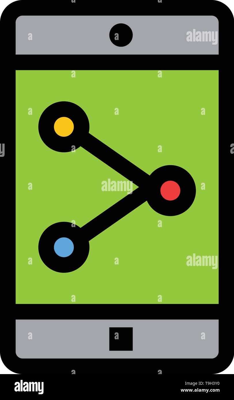 App Share Mobile Mobile Application Flat Color Icon Vector Icon