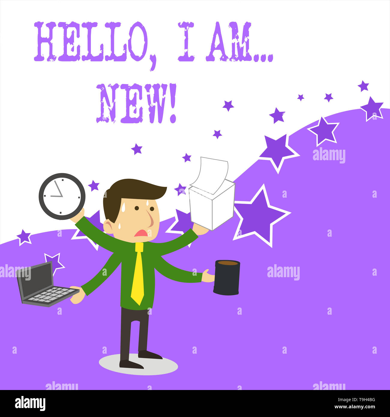 Text sign showing Hello I Am New. Business photo text used greeting or ...