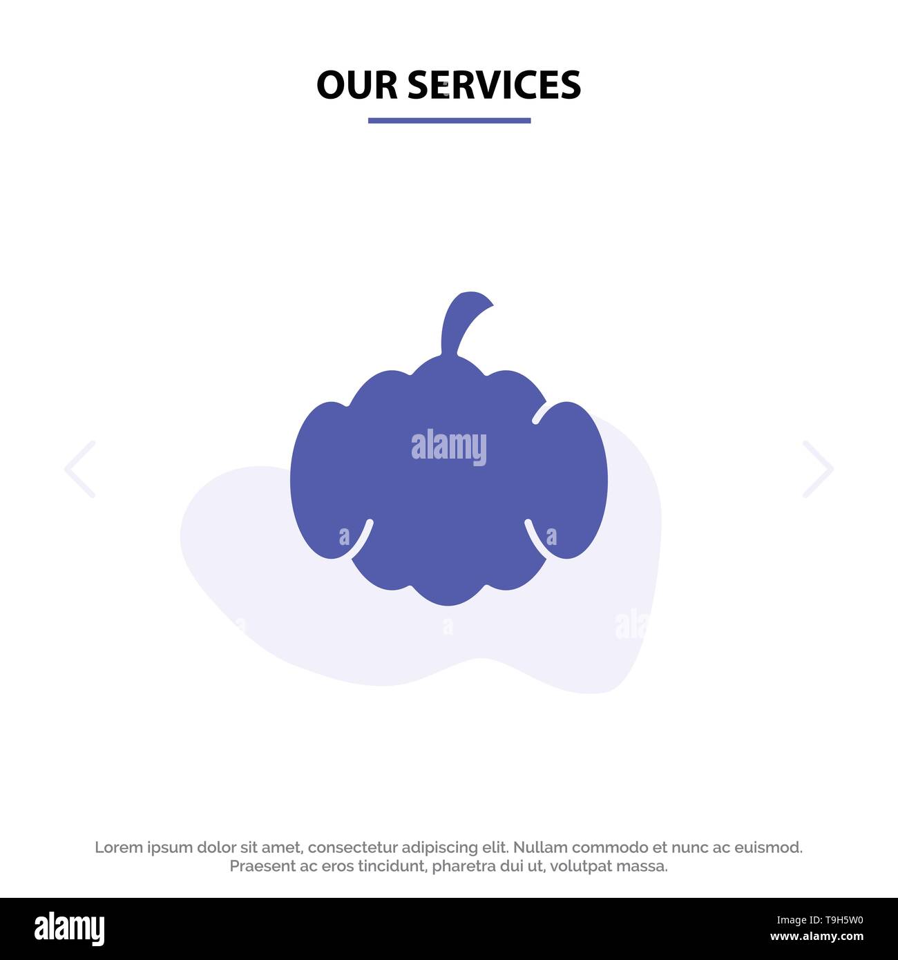 Our Services Cucurbit, Halloween, Pumpkin, Canada Solid Glyph Icon Web card Template Stock Vector