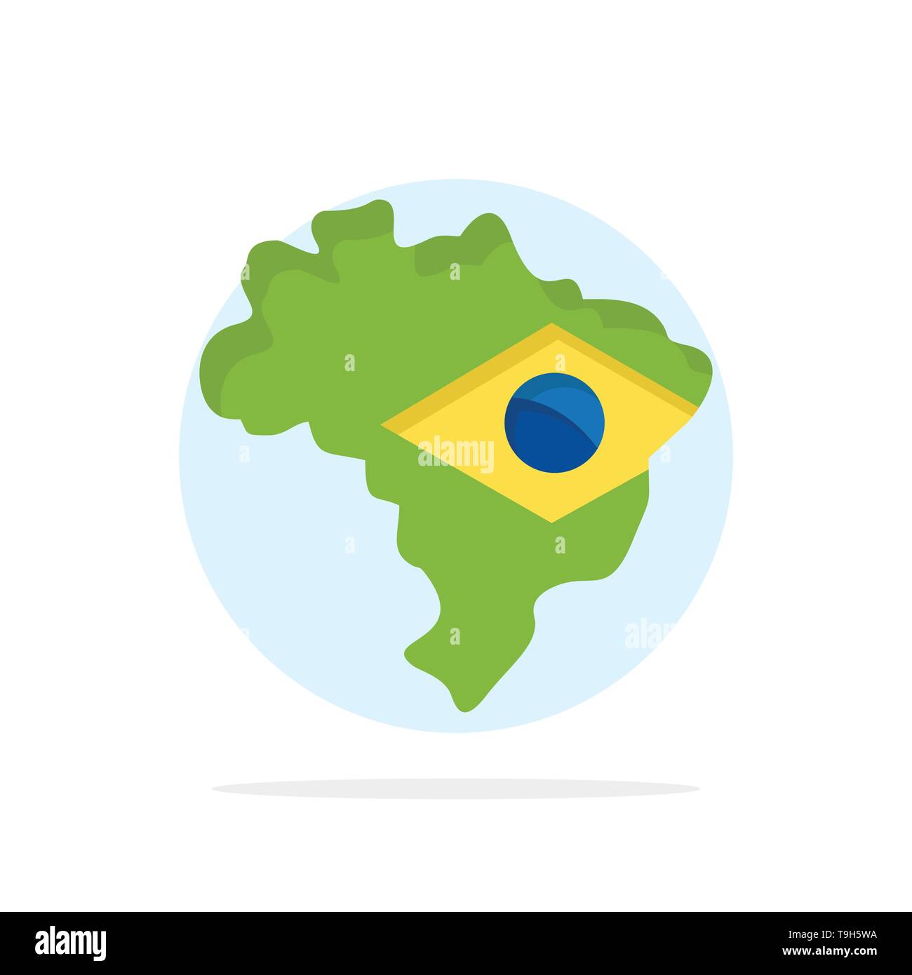 Map Flag Brazil Abstract Circle Background Flat Color Icon Stock Vector Image Art Alamy