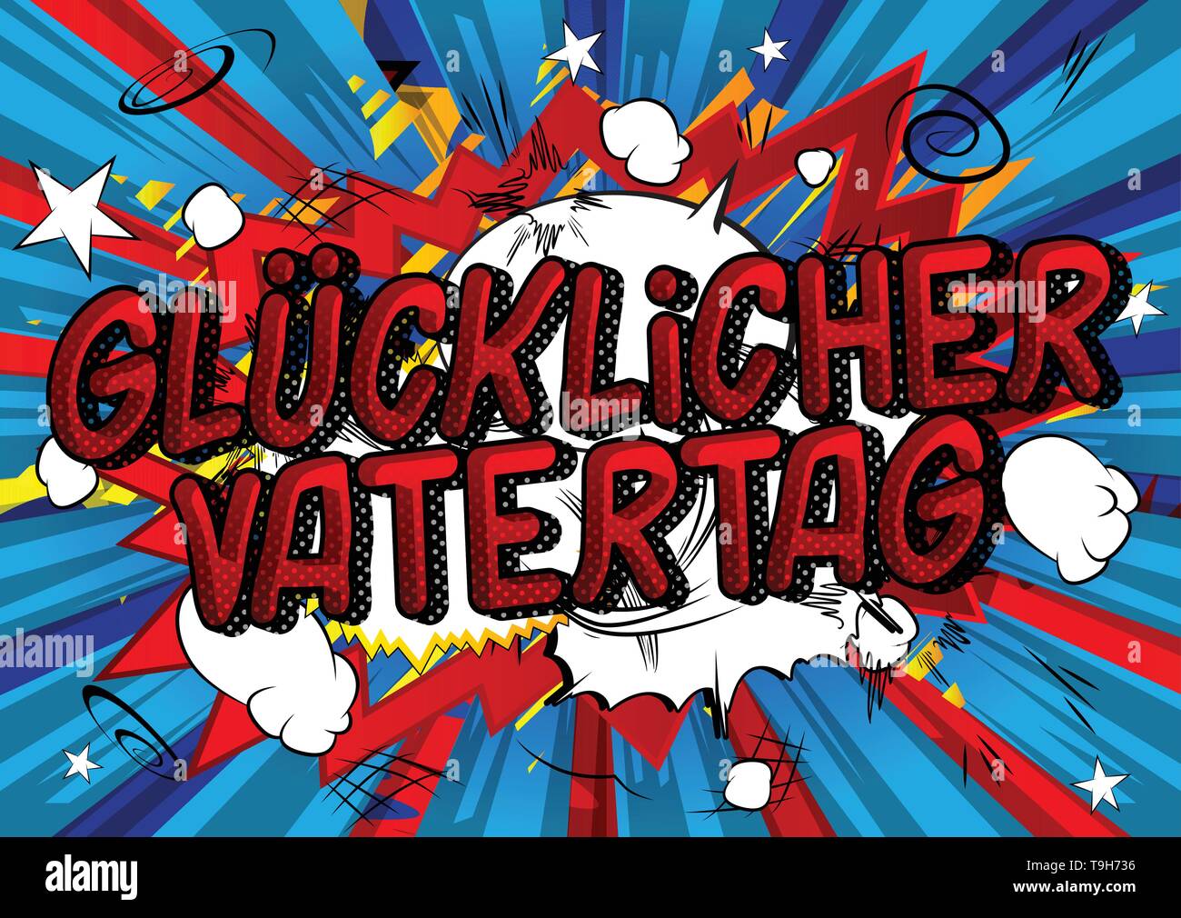 Glucklicher Vatertag (Father's Day in German) Vector illustrated comic