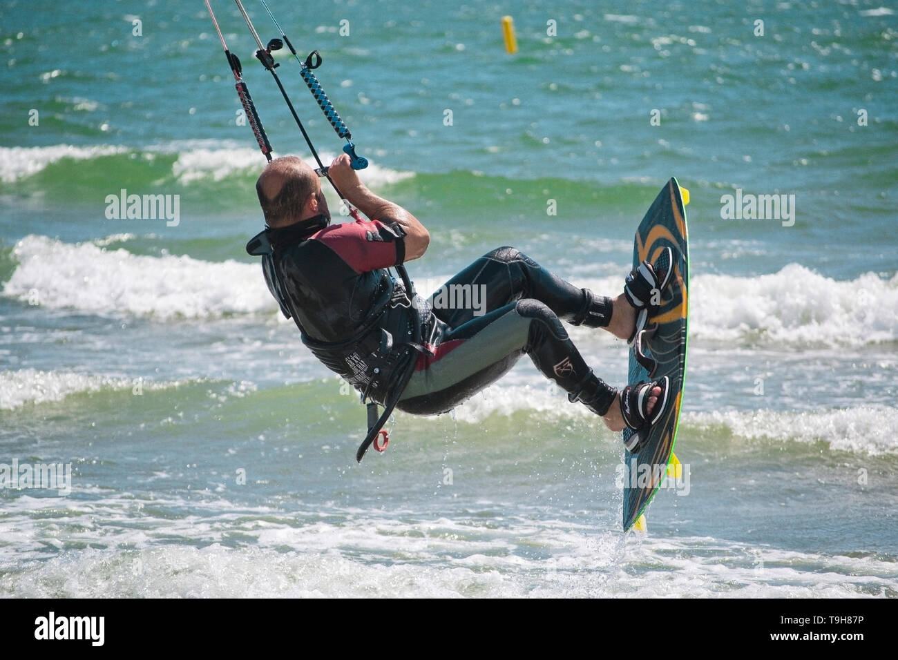 Kitesurfing action in Minturno, Italy Stock Photo Alamy