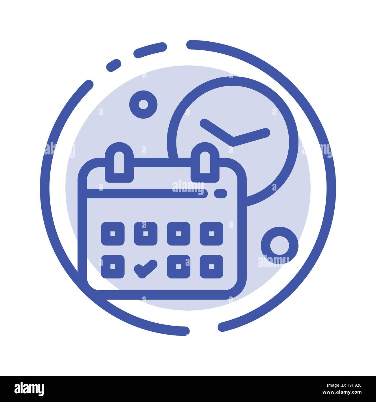 Calendar Date Day Time Job Blue Dotted Line Line Icon Stock Vector Image Art Alamy