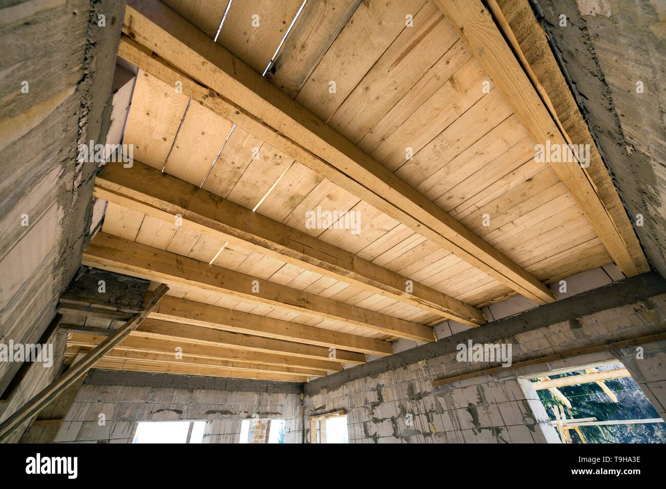 Close Up Detail Of House Room Interior Under Construction And