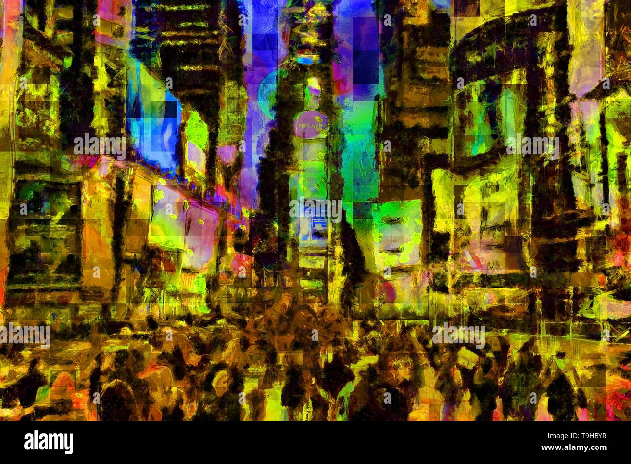 Abstract modern painting. Times Square New York Stock Photo - Alamy