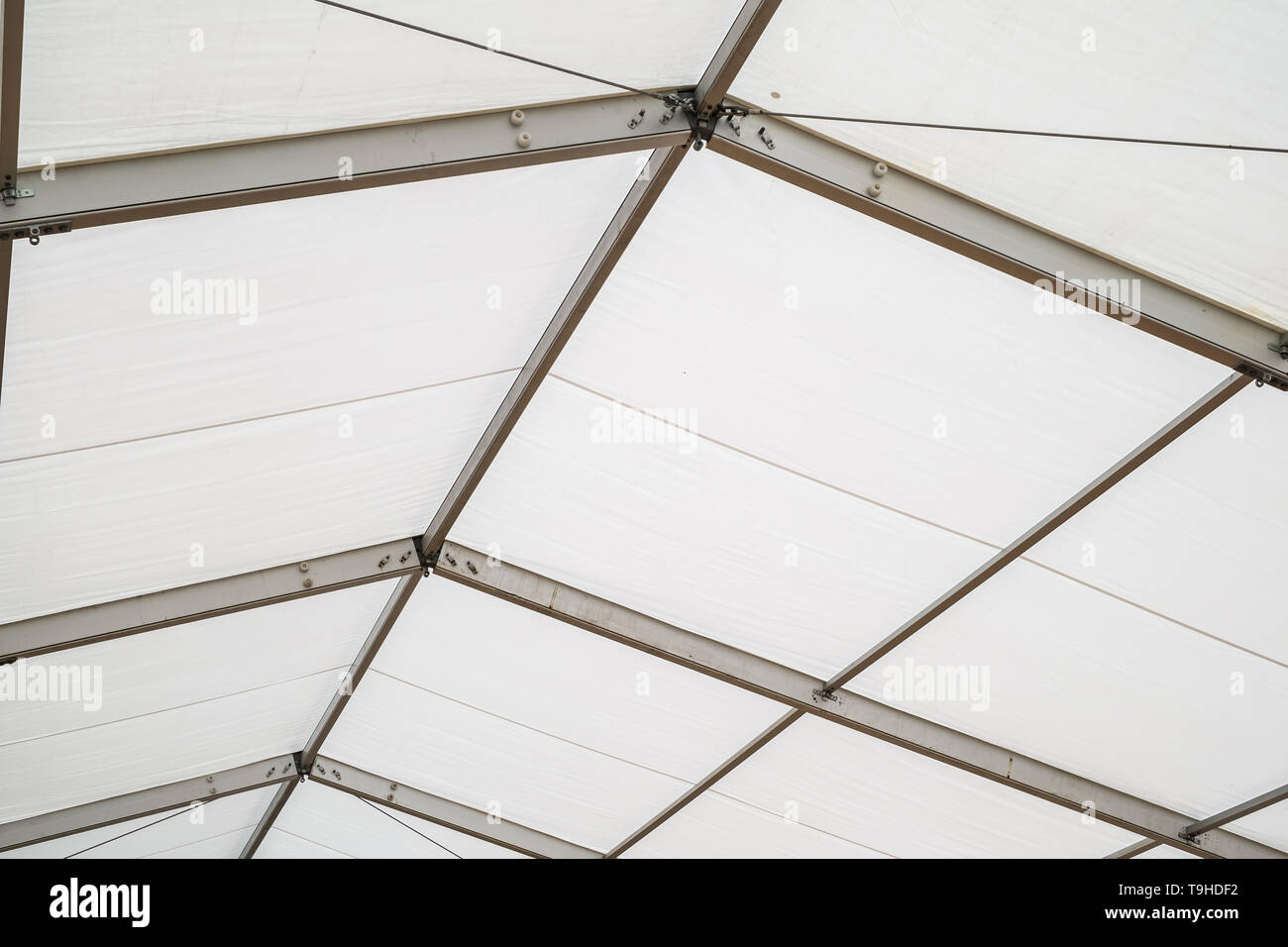 Steel frame tents Background. Inside Big Canvas Tent Stock Photo Alamy