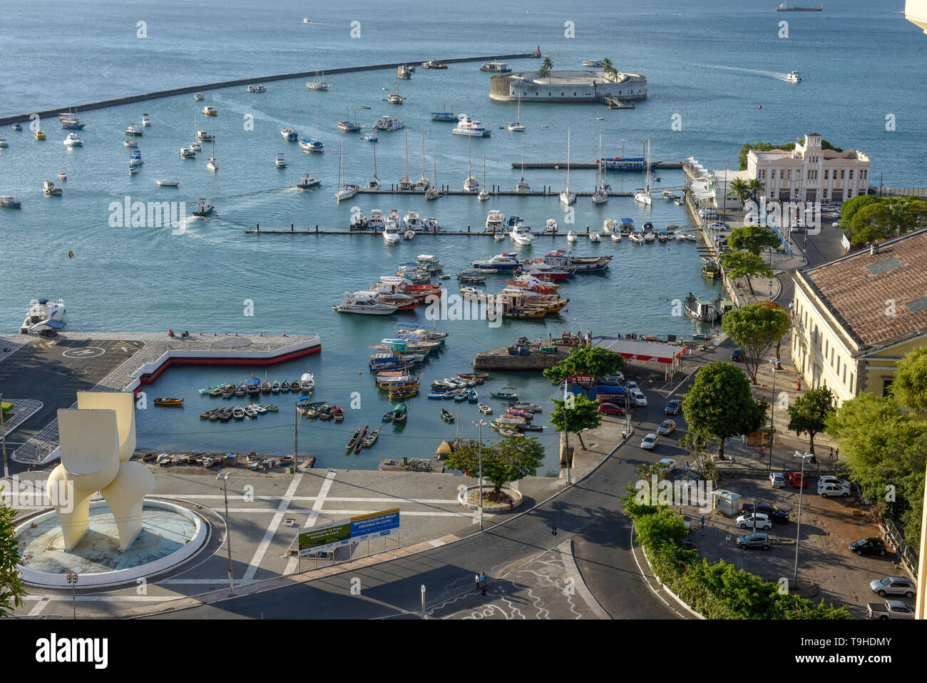 View of all Saints Bay (Baia de Todos os Santos) in Salvador Bahia on Brazil Stock Photo