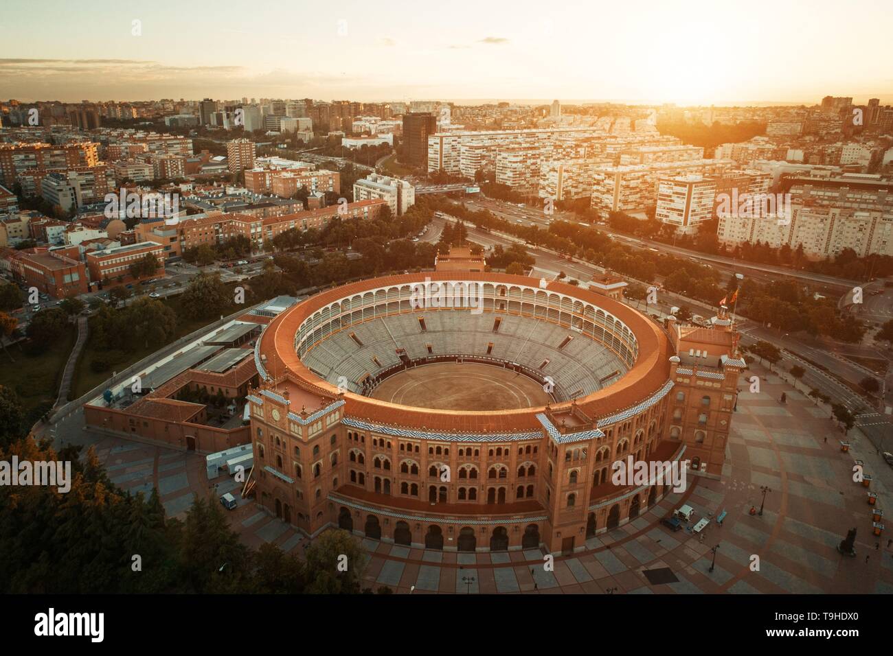 Madrid Plaza de Toros de Las Ventas (Las Ventas Bullring) aerial view with  historical buildings in Spain Stock Photo - Alamy