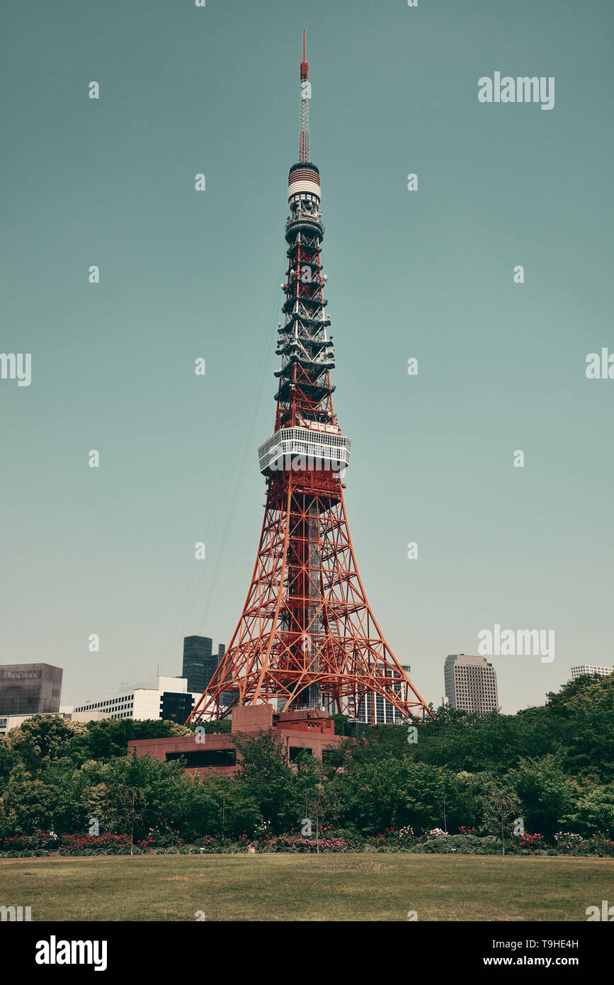 Tokyo Tower as the city landmark. Japan. Stock Photo