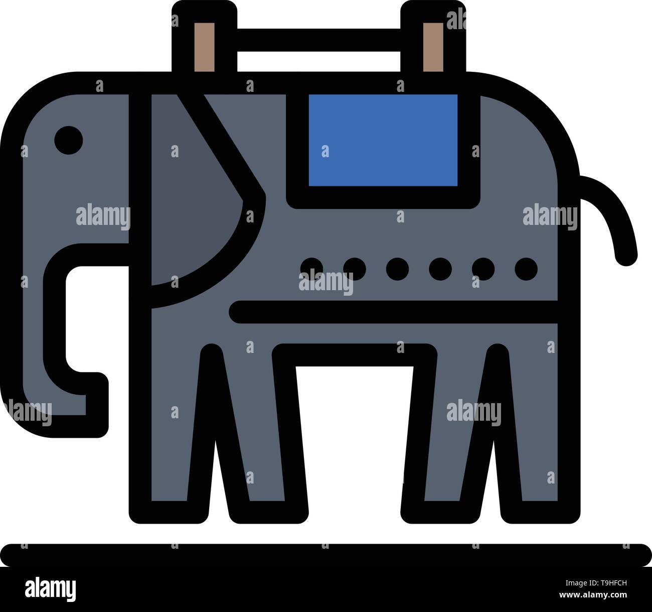 Elephant, American, Usa Business Logo Template. Flat Color Stock Vector