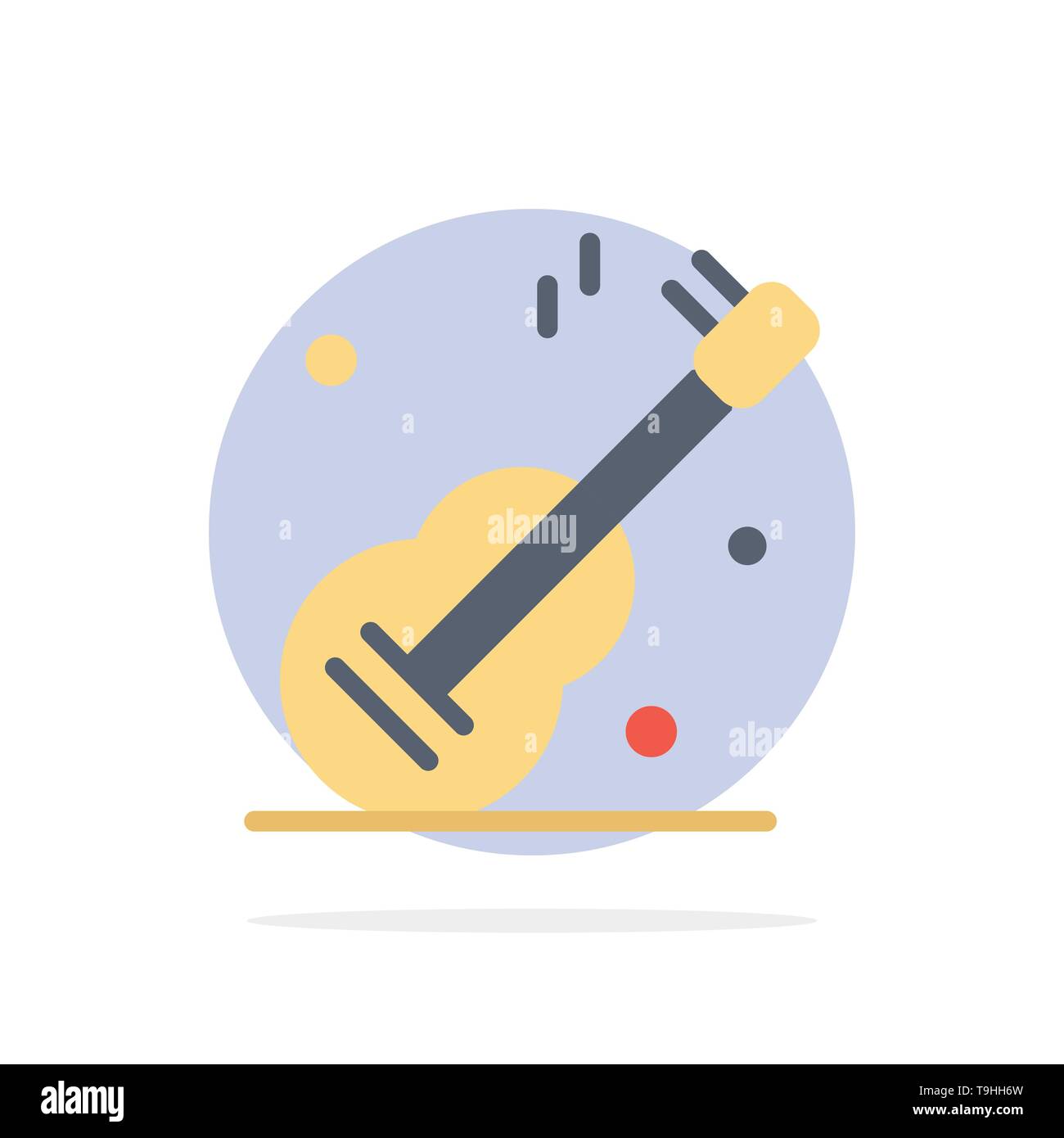 Guitar, Music, Usa, American Abstract Circle Background Flat color Icon Stock Vector