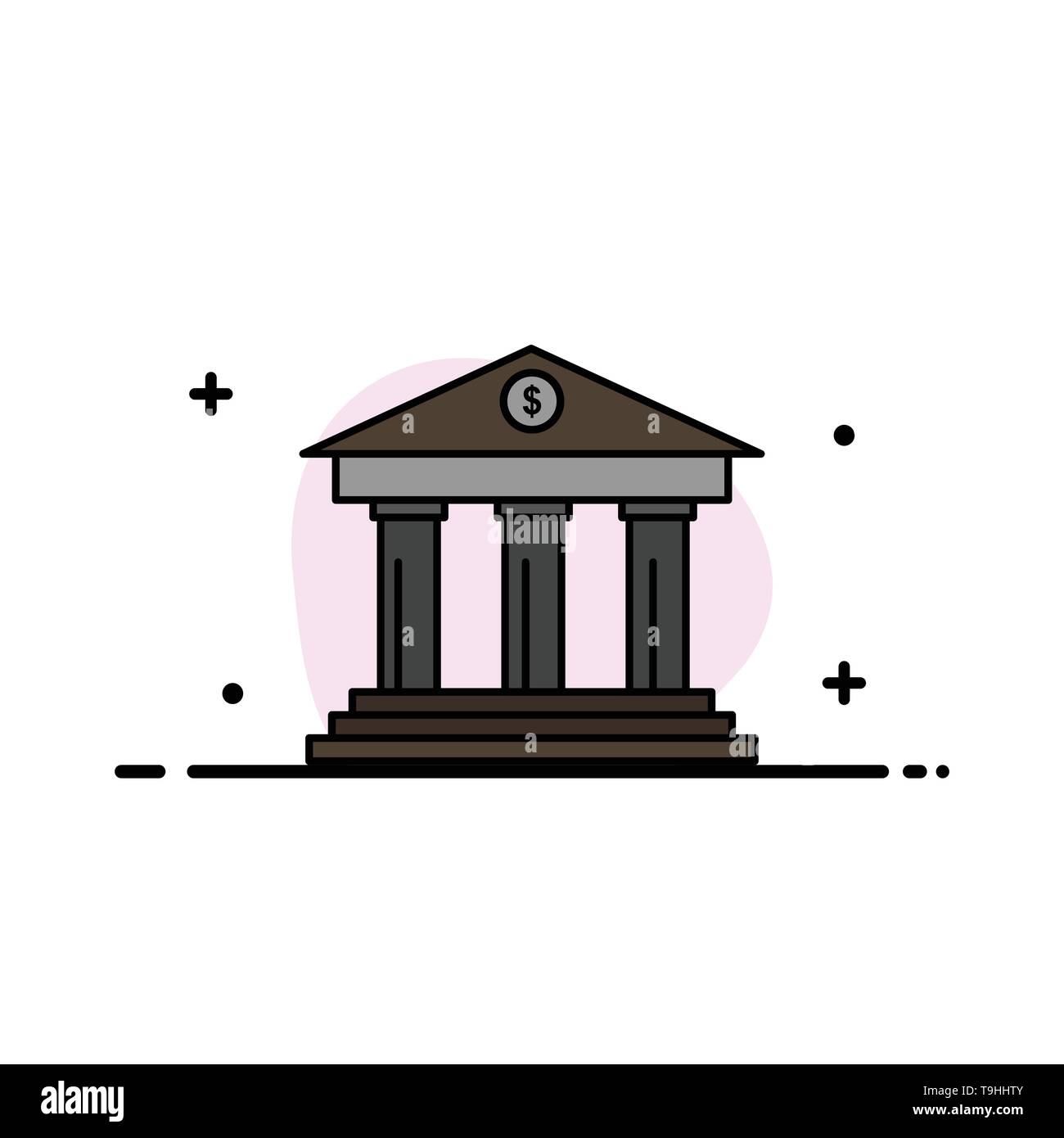 Bank Business Finance Building Money Business Flat Line
