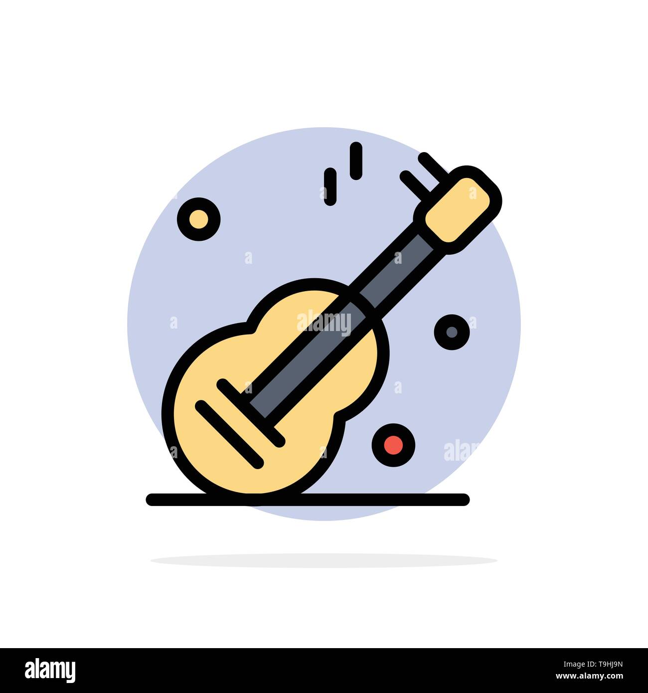 Guitar, Music, Usa, American Abstract Circle Background Flat color Icon Stock Vector