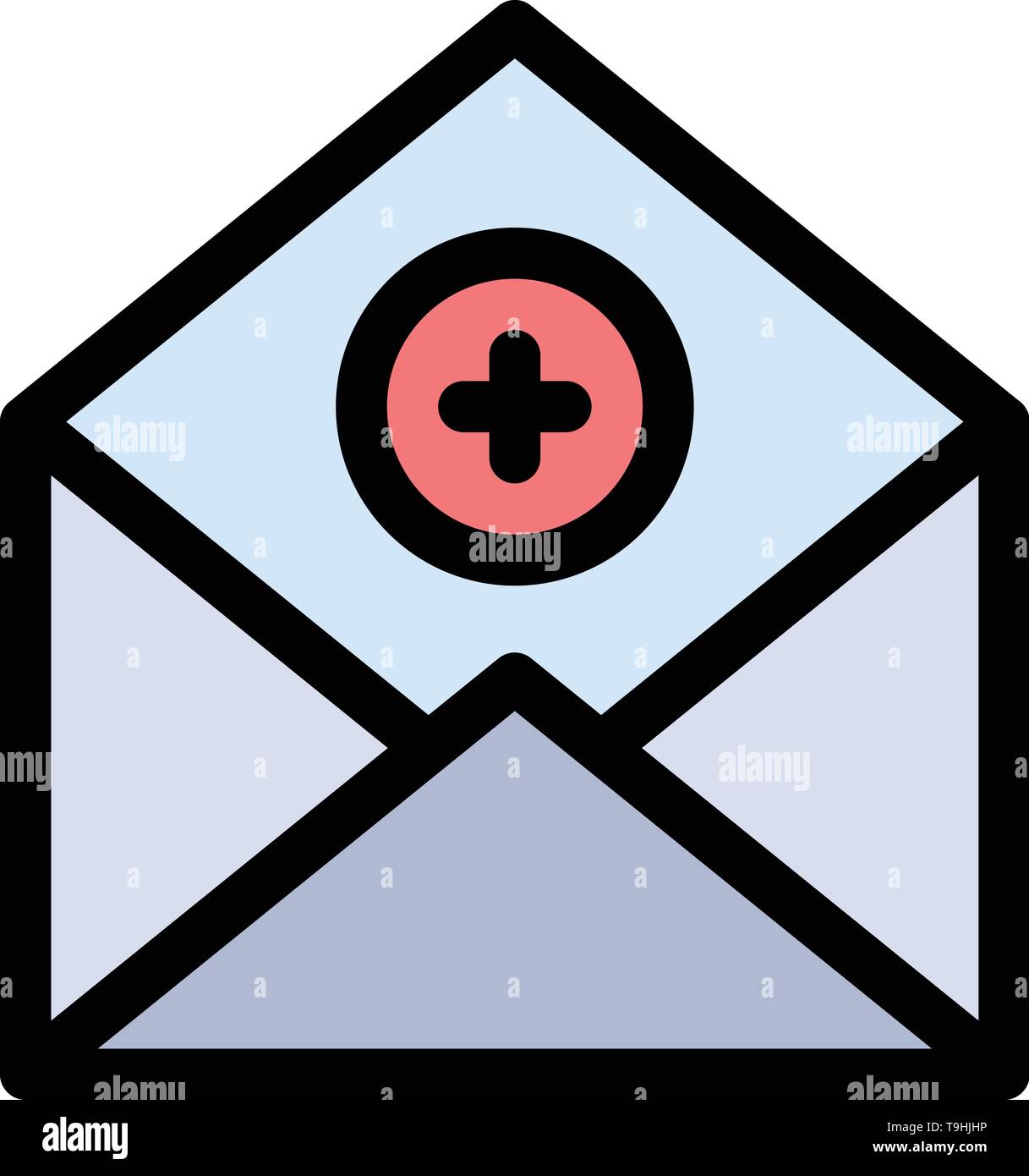 Add Add Mail Communication Email Mail Flat Color Icon Vector