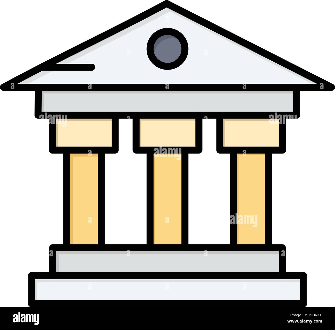 Bank Building Money Service Flat Color Icon Vector Icon Banner